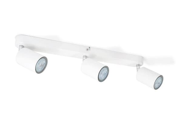 LED-valonauha, LED-kattovalaisin, 3-lamppuinen GU10-kohdevaloille, käännettävä, kallistettava SIENA WHITE