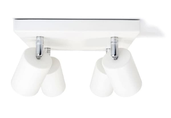 LED-lysliste, LED-loftlampe, 4 lyskilder til GU10-spotlights, drejelig, vipbar SIENA Hvid