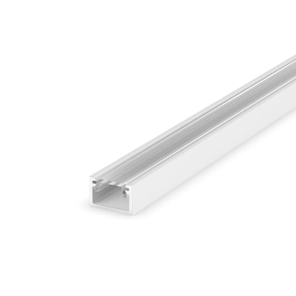 SÆT: LED aluminium slank profil 100cm til 8mm LED strips + LT4-2 dæksel (hvid transparent)