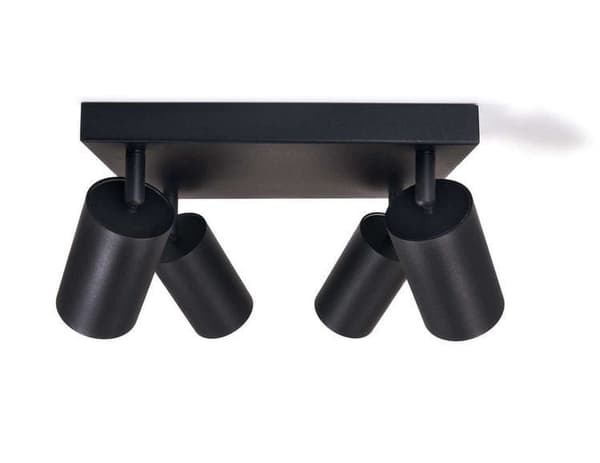 LED loftspotlight, loftslampe, vægspotlight med 4 flammer, sort til LED GU10, ERIS