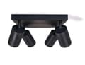 Miniatyrbillede 4 af 11: LED loftspotlight, loftslampe, vægspotlight med 4 flammer, sort til LED GU10, ERIS