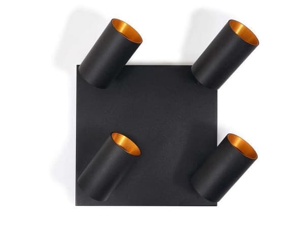 LED loftspotlight, loftslampe, vægspotlight med 4 flammer, sort til LED GU10, ERIS