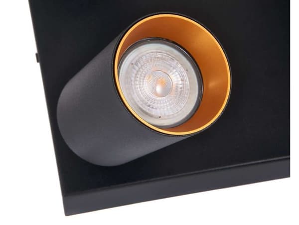 LED loftspotlight, loftslampe, vægspotlight med 4 flammer, sort til LED GU10, ERIS
