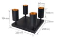 Miniatyrbillede 7 af 11: LED loftspotlight, loftslampe, vægspotlight med 4 flammer, sort til LED GU10, ERIS
