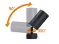 Miniatyrbillede 9 af 11: LED loftspotlight, loftslampe, vægspotlight med 4 flammer, sort til LED GU10, ERIS