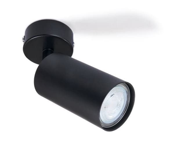 LED loftspotlight, loftslampe, vægspotlight 1-flammet, sort til LED GU10, KIVI