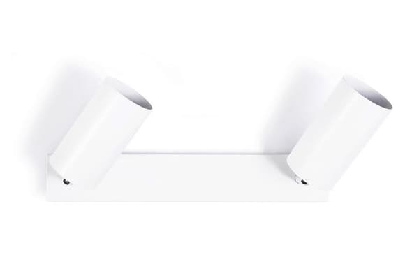 LED loftspotlight, loftslampe, vægspotlight med 2 flammer, hvid til LED GU10, KIVI