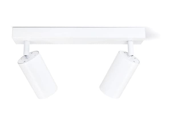 LED loftspotlight, loftslampe, vægspotlight med 2 flammer, hvid til LED GU10, KIVI