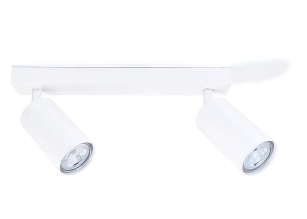 LED loftspotlight, loftslampe, vægspotlight med 2 flammer, hvid til LED GU10, KIVI