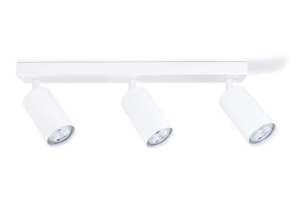LED loftspotlight, loftslampe, vægspotlight med 3 flammer, hvid til LED GU10, KIVI
