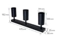Miniatyrbillede 5 af 10: LED loftspotlight, loftslampe, vægspotlight med 3 flammer, sort til LED GU10, KIVI