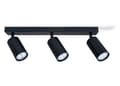 Miniatyrbillede 1 af 10: LED loftspotlight, loftslampe, vægspotlight med 3 flammer, sort til LED GU10, KIVI
