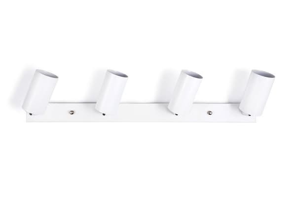 LED loftspotlight, loftslampe, vægspotlight med 4 flammer, hvid til LED GU10, KIVI
