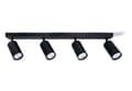 Miniatyrbillede 1 af 8: LED loftspotlight, loftslampe, vægspotlight med 4 flammer, sort til LED GU10, KIVI