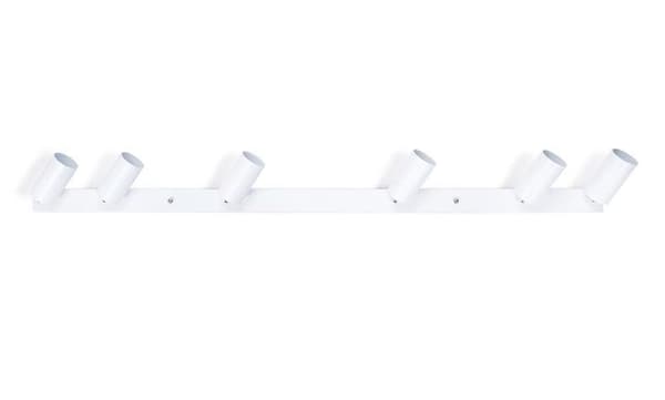 LED loftspotlight, loftslampe, vægspotlight med 6 flammer, hvid til LED GU10, KIVI