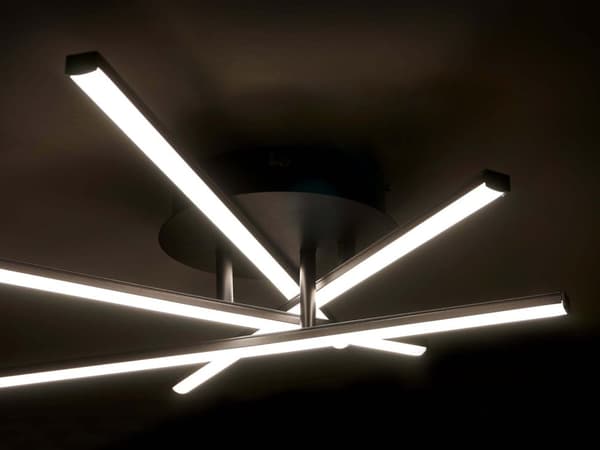 4-pærers LED-loftlampe 35W 4000K Moderne rund loftlampe med fjernbetjening, Rivera