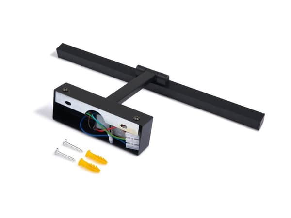 LED spejllampe 40 cm, makeuplampe 9W 4000K, badeværelseslampe væglampe IP65, sort (Adel 9W)