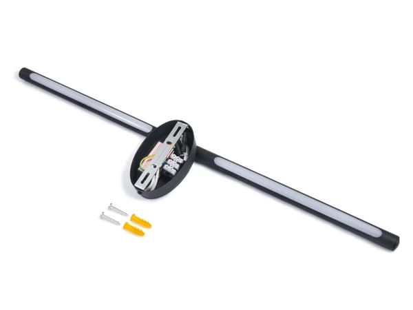 LED Spejllampe 70cm, Makeuplampe 10W 4000K, Badeværelseslampe Væglampe IP65, Sort (Rato)