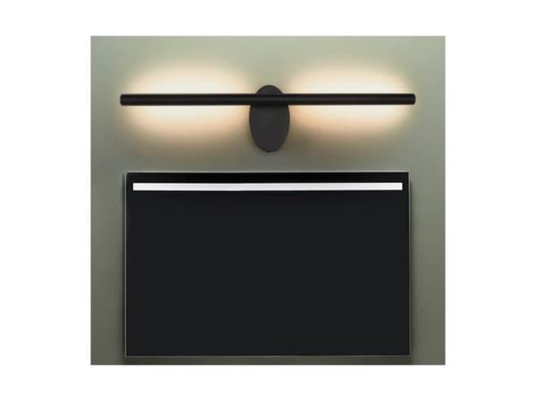 LED Spejllampe 70cm, Makeuplampe 10W 4000K, Badeværelseslampe Væglampe IP65, Sort (Rato)