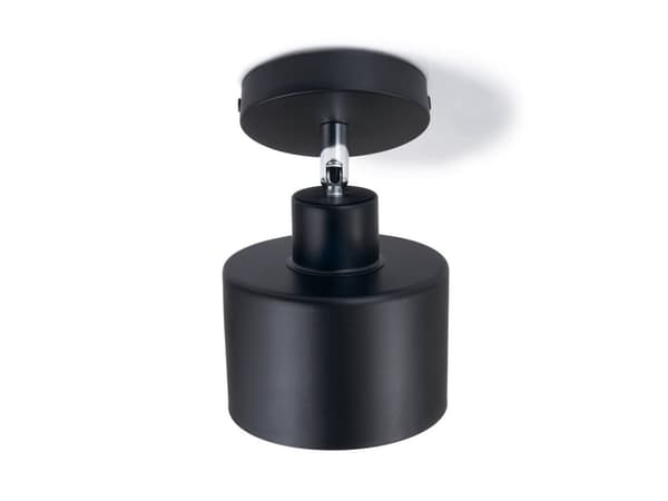 LED-loftspotlight, LED-kablet lampe, vægspotlight med 1 flamme, 1x E27 sort LED, retro (LW18)