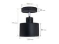 Miniatyrbillede 4 af 8: LED-loftspotlight, LED-kablet lampe, vægspotlight med 1 flamme, 1x E27 sort LED, retro (LW18)