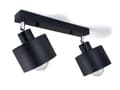 Miniatyrbillede 8 af 10: LED-loftspotlight, LED-kablet belysning, vægspotlight med 2 lyskilder, sort LED 2x E27, retro (LW22)