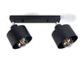 Miniatyrbillede 1 af 10: LED-loftspotlight, LED-kablet belysning, vægspotlight med 2 lyskilder, sort LED 2x E27, retro (LW22)