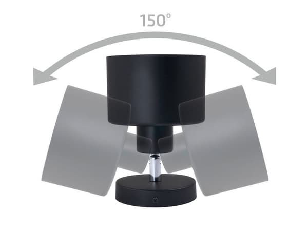 LED-loftspotlight, LED-kablet belysning, vægspotlight med 3 lyskilder, sort LED 3x E27, retro (LW15)