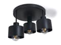 Miniatyrbillede 1 af 10: LED-loftspotlight, LED-kablet belysning, vægspotlight med 3 lyskilder, sort LED 3x E27, retro (LW15)