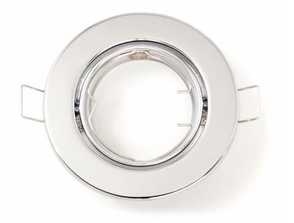 LED indbygget spotlight rund metal krom ideel til GU10 50mm LED-pærer + GU10 Sita-fatning