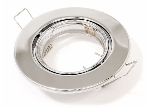LED indbygget spotlight rund metal krom ideel til GU10 50mm LED-pærer + GU10 Sita-fatning