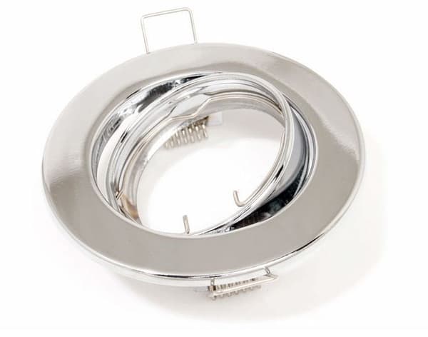 LED indbygget spotlight rund metal krom ideel til GU10 50mm LED-pærer + GU10 Sita-fatning
