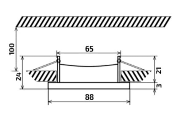 LED indbygget spotlight rund metal satin perfekt til GU10 50mm LED-pærer + GU10 Sita-fatning