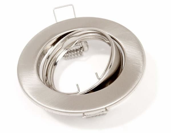 LED indbygget spotlight rund metal satin perfekt til GU10 50mm LED-pærer + GU10 Sita-fatning
