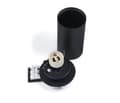 Miniatyrbillede 4 af 10: LED indbygget spotlight med 1 flamme, drejelig og vipbar, rund, sort aluminium, ideel til LED-lamper, Lungo 1x
