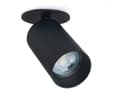 Miniatyrbillede 1 af 10: LED indbygget spotlight med 1 flamme, drejelig og vipbar, rund, sort aluminium, ideel til LED-lamper, Lungo 1x