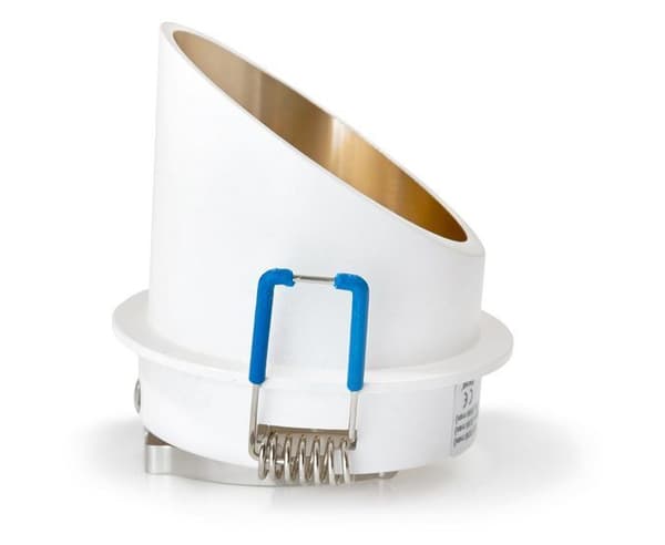 LED indbygget spotlight, rund LED indbygget spotlight i hvid aluminium ideel til LED-pærer + GU10-fatning Lori