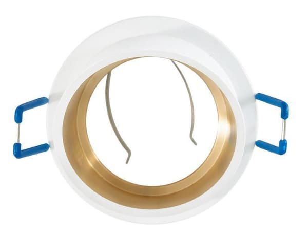 LED indbygget spotlight, rund LED indbygget spotlight i hvid aluminium ideel til LED-pærer + GU10-fatning Lori