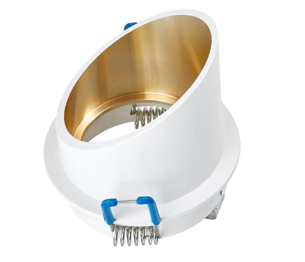LED indbygget spotlight, rund LED indbygget spotlight i hvid aluminium ideel til LED-pærer + GU10-fatning Lori