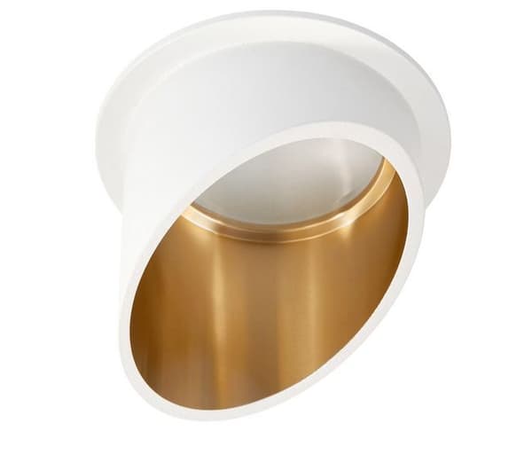 LED indbygget spotlight, rund LED indbygget spotlight i hvid aluminium ideel til LED-pærer + GU10-fatning Lori