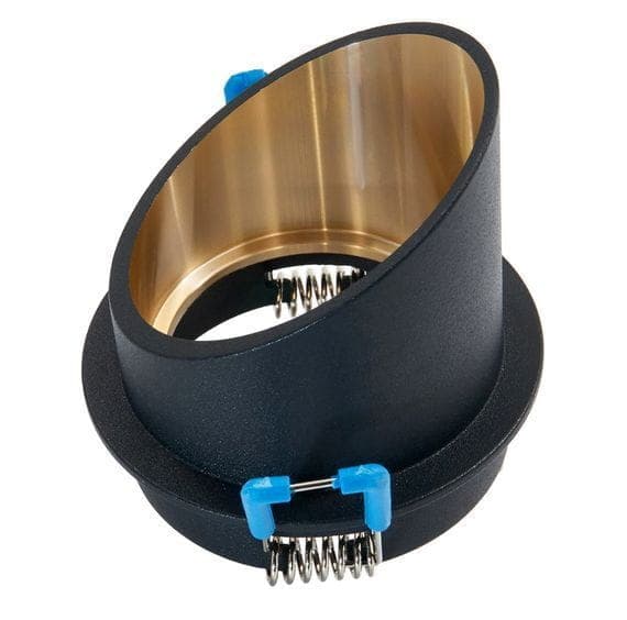 LED indbygget spotlight, rund LED indbygget spotlight i sort aluminium ideel til LED-pærer + GU10-fatning Lori