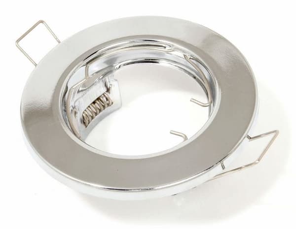 LED indbygget spotlight rund metal krom ideel til GU10 50mm LED pærer + GU10 fatning Tasi