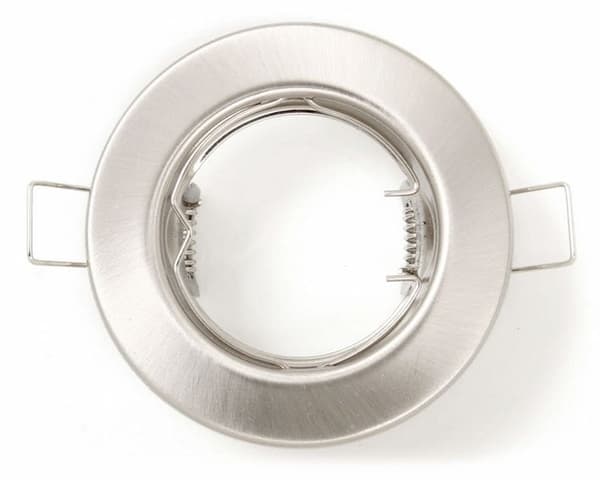 LED indbygget spotlight rund metal satin perfekt til GU10 50mm LED pærer + GU10 fatning Tasi
