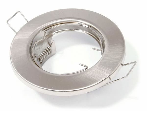 LED indbygget spotlight rund metal satin perfekt til GU10 50mm LED pærer + GU10 fatning Tasi
