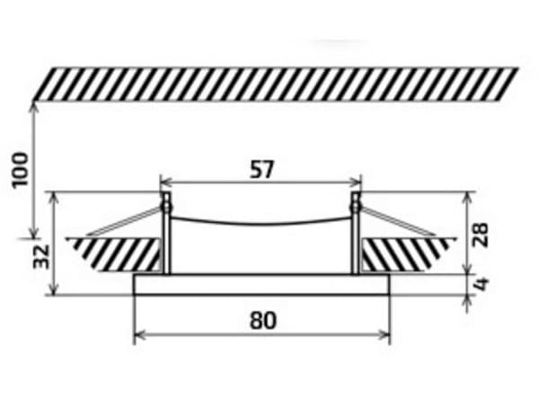 Indbygget LED-spotlight firkantet metalhvid ideel til GU10 50 mm LED-pærer + GU10 Atis-fatning