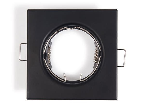 LED indbygget spotlight firkantet metal sort ideel til 50 mm GU10 LED + GU10 fatning Atis