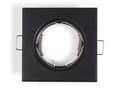 Miniatyrbillede 6 af 8: LED indbygget spotlight firkantet metal sort ideel til 50 mm GU10 LED + GU10 fatning Atis