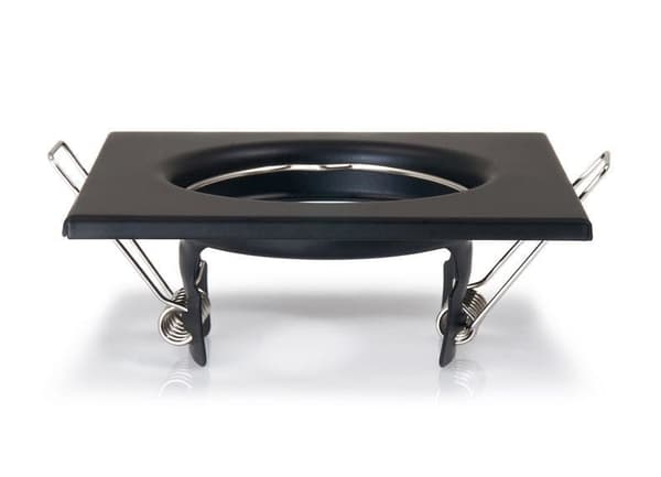 LED indbygget spotlight firkantet metal sort ideel til 50 mm GU10 LED + GU10 fatning Atis