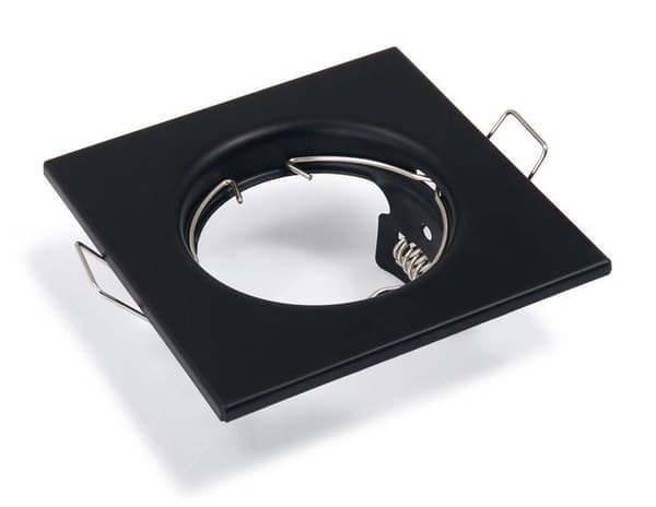 LED indbygget spotlight firkantet metal sort ideel til 50 mm GU10 LED + GU10 fatning Atis