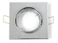 Miniatyrbillede 3 af 10: Drejelig LED indbygget spotlight firkantet metal krom ideel til GU10 50mm LED-pærer + GU10 Sati-fatning